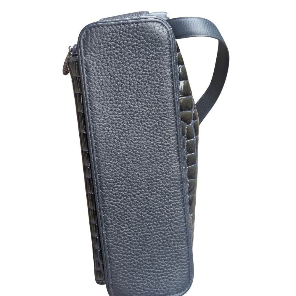 Brighton Navy Blue Croc Embossed Leather Crossbody Organizer Bag D888069 - Picture 8 of 9
